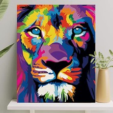 Odea Sayılarla Boyama Tuval Seti Fırça Boya Dahil (Çıtalı) 40X50 cm - Aslan