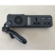 Odea 200 Watt Modified Sinus Inverter 12V - 220V Dönüştürücü Araç Içi Çakmaklık Çevirici 2 USB Type-C Telefon Dizüstü Bilgisayar Için Taşınabilir Araç Şarj Adaptörü Invertör