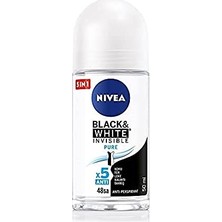 Odea Nıvea Kadın Roll On Deodorant Black & White Invisible Pure 48 Saat Anti-Perspirant Koruma (50 Ml)