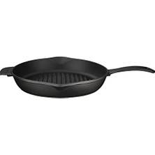 Odea Lava Döküm Yuvarlak Izgara Tava, Metal Kulplu, Konkav Taban, 28 cm