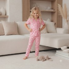 Cubbux Kız Çocuk Leopar Pijama Takımı Pamuklu Rahat Kesim Yumuşak Doku