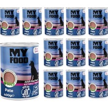 Odea Myfood Yetişkin Köpek Biftekli Pate 400 gr x 12 Adet