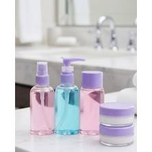 Elivora Taşınabilir 5’li Seyahat Banyo Seti Şeffaf Kozmetik Kapları