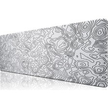 Odea Klasse Pro - 10 Farklı Model Dikişli Kenar 90X40 cm Oyuncu Gaming Mouse Pad (White Map Lines, 90X40 Cm)