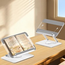 Odea Tablet ve Kitap Okuma Standı – 360° Döner Ayarlanabilir Katlanabilir Masaüstü Tutucu, Ergonomik Tasarım, Sağlam Alüminyum Alaşım, Ev ve Ofis Kullanımı Için Evrensel Tablet Desteği | L111