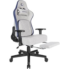Odea MC-8663B Typhoon Oyuncu Koltuğu Gri Mavi, Terletmez Kumaş, Yatabilen Sırt, Yükseklik Ayarlı Kol Desteği, Ergonomik Gaming Chair, 120-139 kg Taşıma Kapasitesi, 2 Yıl Garanti Dayanıklı