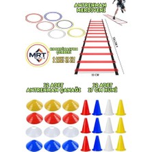 Odea Spor Antrenman Seti 4m Merdiven 12LI Huni 12LI Çanak 12LI Koordinasyon Çemberi, Tek Ebat, Yuv-Set, Kırmızı