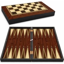 Odea Star Tavla Platin Ceviz Büyük Boy 12 mm Mdf Kasa, Parlak Selefon Kaplama, Çizilmeye Karşı Dirençli Coex Kaplama Mıknatıslı Kapama Şık ve Kaliteli Sağlam
