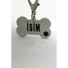 Aesco Caramelos Çelik Metal Köpek Künyesi Gümüş Rengi-Tek Ebat