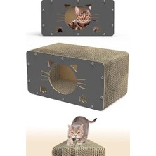Odea Tırmata Doğal Karton Kedi Tırmalaması Kedi Tırmalama Kanepesi Tahtası Kedi Tırmalama Evi (Karton/antrasit)