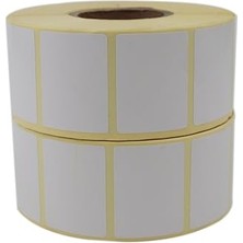 Odea Kuşe Etiket 40MM x 30MM Ruloda 1500X2 Adet 2 Rulo 40MM Kuka Çapında Baskısız Barkod Yazıcı Etiketi