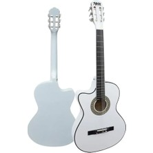 Odea Midex CG-396WH Sap Ayarlı 4/4 Yetişkin Boy Solak Klasik Gitar Seti, Beyaz