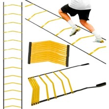 Odea 6 Metre Antrenman Merdiveni – 13 Çubuklu Ayarlanabilir Idman Merdiveni Dayanıklı & Esnek Eğitim Merdiveni Futbol, Koordinasyon, Çeviklik ve Kondisyon Antrenmanı