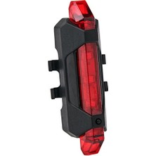 Odea USB Şarjlı Bisiklet LED Arka Stop Lambası Kırmızı,  Parlak Arka Lamba, Entegre Pil ve Usb-Kablosu