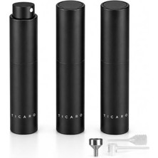Odea Parfüm Şişesi 10 ml 3'lü Set Cep Parfüm Şişesi Doldurulabilir Parfüm Doldurma Şişesi Seyahat Boy Parfüm Şişesi Doldurma Aparatları Dahil Siyah Parfümşişesi,