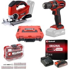 Odea Einhell Tc-Cd 18/35 Li + Te-Js 18/80 Li Akülü Vidalama ve Dekupaj Testere Seti (2,5 Ah Akü ve Şarj Cihazı, 32 Parça Uç Seti ve Çanta Dahildir)