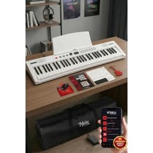 Aesco Midex PS4000WH Tuş Hassasiyetli 61 Tuşlu Org Bluetooth USB Midi Metod (Sustain Pedalı Çanta)