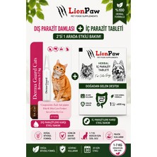 Lion Paw 2'li Set Kediler Için Bitkisel Iç Tablet Dış Ense Bitkisel Damla Seti - 1 Damla 1 Tablet
