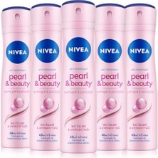 Odea Nıvea Kadın Sprey Deodorant Pearl&beauty, 48 Saat Anti-Perspirant Koruma 150ML X5 Adet