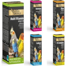 Odea Kuş Vitamin Seti (5) 20C Muhabbet Kuşu Kanarya Papağan A -B -D3 - E- C - K Vitaminleri Mix