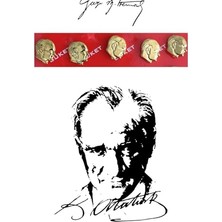 Odea Atatürk Yaka Rozeti 5 Adet Sarı Renk