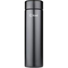 Odea Kiwi KT-8633 Akıllı Dijital Termos 480 ml - LED Sıcaklık Göstergeli 304 Paslanmaz Çelik Süzgeçli Çay Kahve Termosu, Sızdırmaz Isı Koruyucu Renkli Isı Dereceli Mat Siyah Seyahat Mug Matarası