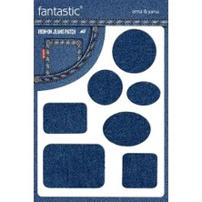 Aesco Ütü ile Yapışan Kot Arma Patch Kot Yaması, Denim, Jeans Onarım & Dekoratif Şekiller (Koyu Mavi)