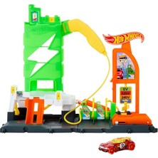 Odea Hot Wheels Elektrikli Araç Şarj Istasyonu Oyun Seti Hot Wheels Elektrikli Araç Şarj Istasyonu ve 1:64 Ölçekli Oyuncak Araba HTN79