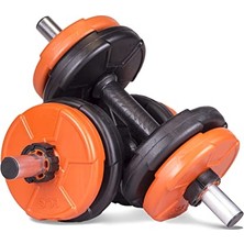 Odea Spor 16  Dambıl Seti Turuncu-Siyah 6 In 1 Fitness Set