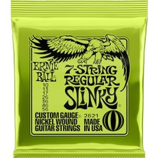 Odea Ernie Ball Normal Slinky 7 Telli Nikel Yara Elektro Gitar Telleri, Ölçü 10-56
