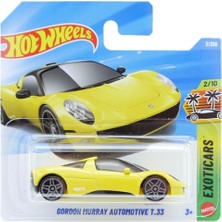 Odea Hot Wheels Gordon Murray Automotive T.33 Die-Cast Model Araba, Sarı Renk, Exotics Serisi 2/10, 3+ Yaş, 1:64 Ölçek