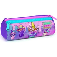 Odea Pembe Mor Dondurma Üç Bölmeli Kalem Çantası - Kız Çocuk