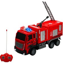Odea Giffy/oyuncak Uzaktan Kumandalı Itfaiye Şarjlı Işıklı Full Fonksiyon Merdivenli Su Hortumlu Vinçli Model (Kırmızı Fıskiyeli)