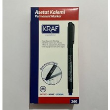 Odea Kraf Asetat Kalemi, Permanent Marker, Kırmızı, Silgili, Orta Uç (M), 12'li Paket