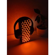 Odea Işıklı Bal Peteği Tasarım Kulaklık Standı Oyuncu Headset Stand Masaüstü Dekoratif Stand
