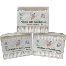 Odea Lux Pamuklu Kağıt Kulak Çubuğu, 3 Paket, Toplam 600 Adet