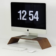 Odea Dayanıklı Ağaç Monitör Ayağı ve Yükseltici Bilgisayar Standı (Ceviz)
