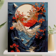 Odea Sayılarla Boyama Tuval Seti Fırça Boya Dahil (Çıtalı) 40X50 cm - Dağlar