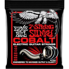 Odea Ernie Ball Sıska Üst Ağır Alt Slinky Kobalt 7-String Elektro Gitar Telleri, Ölçü 10-62