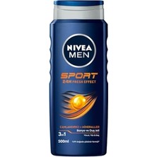 Odea Nıvea Men Erkek Sports Duş Jeli, 500 Ml, 3ü 1 Arada Kullanım, Vücut, Yüz ve Saç, 24 Saat Ferahlık, Enerji Veren Koku