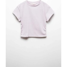 TeknoKapsül Mango Kids Büzgü Detaylı Pamuklu Tişört