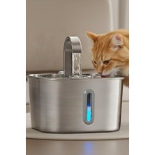 Odea 2.2 L Göstergeli Paslanmaz Çelik Kedi Köpek Için Su Pınarı Su Çeşmesi Su Sebili B20