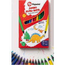 Artlantis 12 Li Jumbo Kuru Boya Kalemi Karton Kutu 1 Paket Fixpoint Kalın 12 Renk Jumbo Kuruboya Tam Boy Renkli Kalem