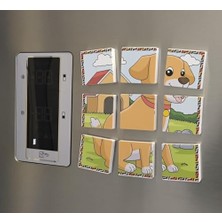 Odea Manyetik Blok Çift Taraflı 9 Parçalı Mıknatıslı Puzzle 2 Görsel Köpek-Eşek