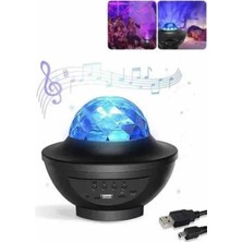 Elivora Masa ve Gece Lambası Renkli Projektör Işıklı Disko Topu Bluetooth Hoparlör