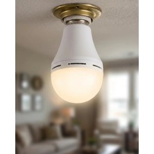 Elivora Şarjlı LED Ampul 6500K Soğuk Beyaz E27 Duy Enerji Tasarruflu