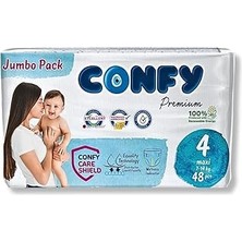 Nacario Confy Premium Maxi Bebek Bezi 4 Numara | 7-14 kg | 48 Adet | Ekonomik Paket