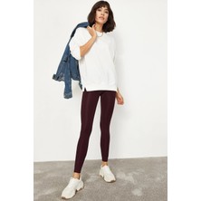 TeknoKapsül Bianco Lucci Kadın Uzun Kemerli Toparlayıcı Parlak Disko Tayt Fitness 2253399