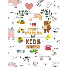 Nacario Story Starters For Boys: Creative Writing Prompts | 8.5 x 11 In | 49 Story Pages | Creativity Gift For Kids | Cute Dinosaur In Doodle Style Cover