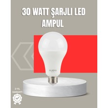 Ronanna Buğz 30W Şarjlı LED Ampul E27 Duy %80 Enerji Tasarruflu Soğuk Beyaz